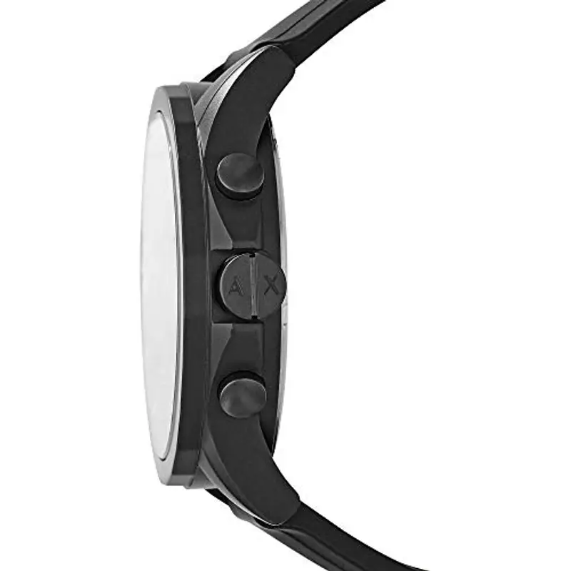 Armani Exchange Orologio per uomo, movimento cronografo al quarzo e cassa da 44 mm con cinturino in silicone, Nero e giallo miniatura 3