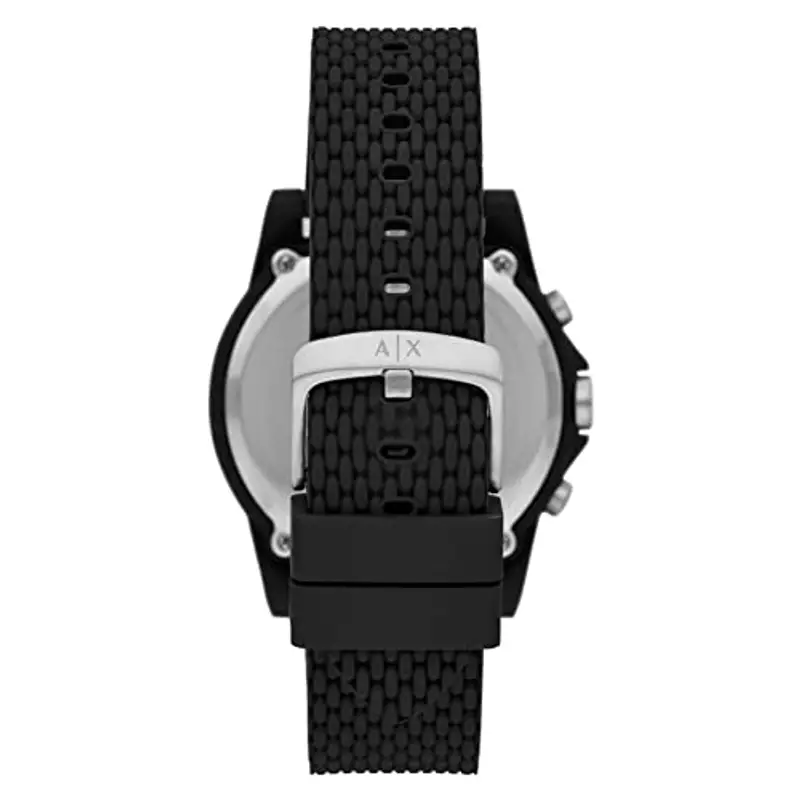 Armani Exchange Orologio per uomo, movimento cronografo al quarzo e cassa da 44 mm con cinturino in silicone, Nero e verde miniatura 2
