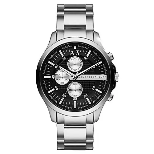 Armani Exchange Orologio per uomo, Movimento cronografo al quarzo e cassa da 46 mm con cinturino in acciaio, Tono