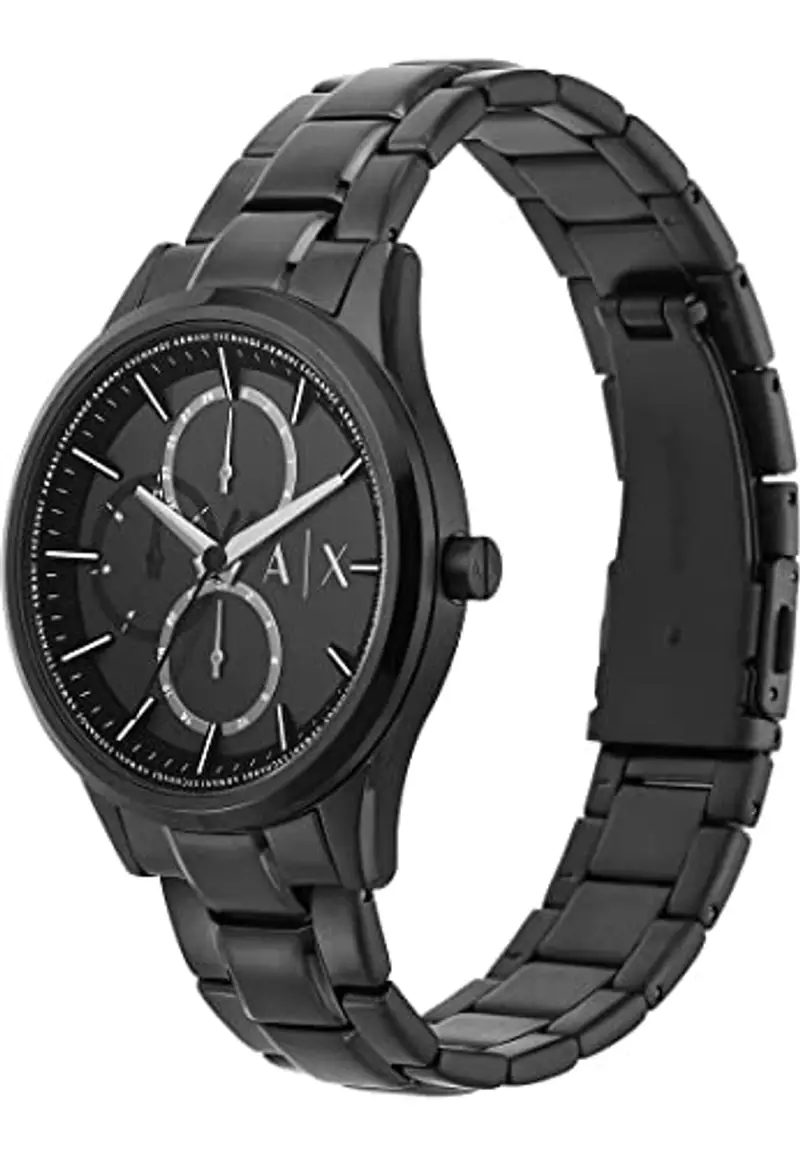 Armani Exchange orologio per uomo, movimento cronografo e cassa orologio per 42 mm con cinturino in acciaio inossiorologio perbile, pelle o silicone, Carbone e nero miniatura 3