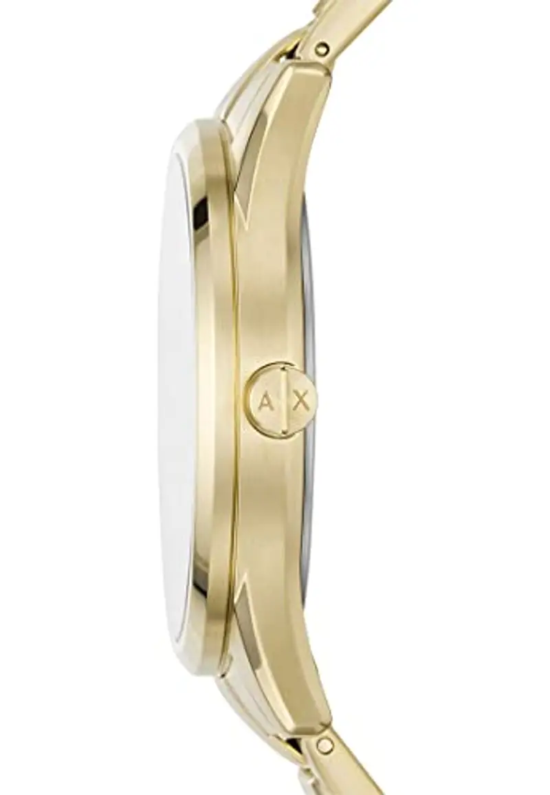 Armani Exchange orologio per uomo, movimento cronografo e cassa orologio per 42 mm con cinturino in acciaio inossiorologio perbile, pelle o silicone, Tono oro miniatura 3