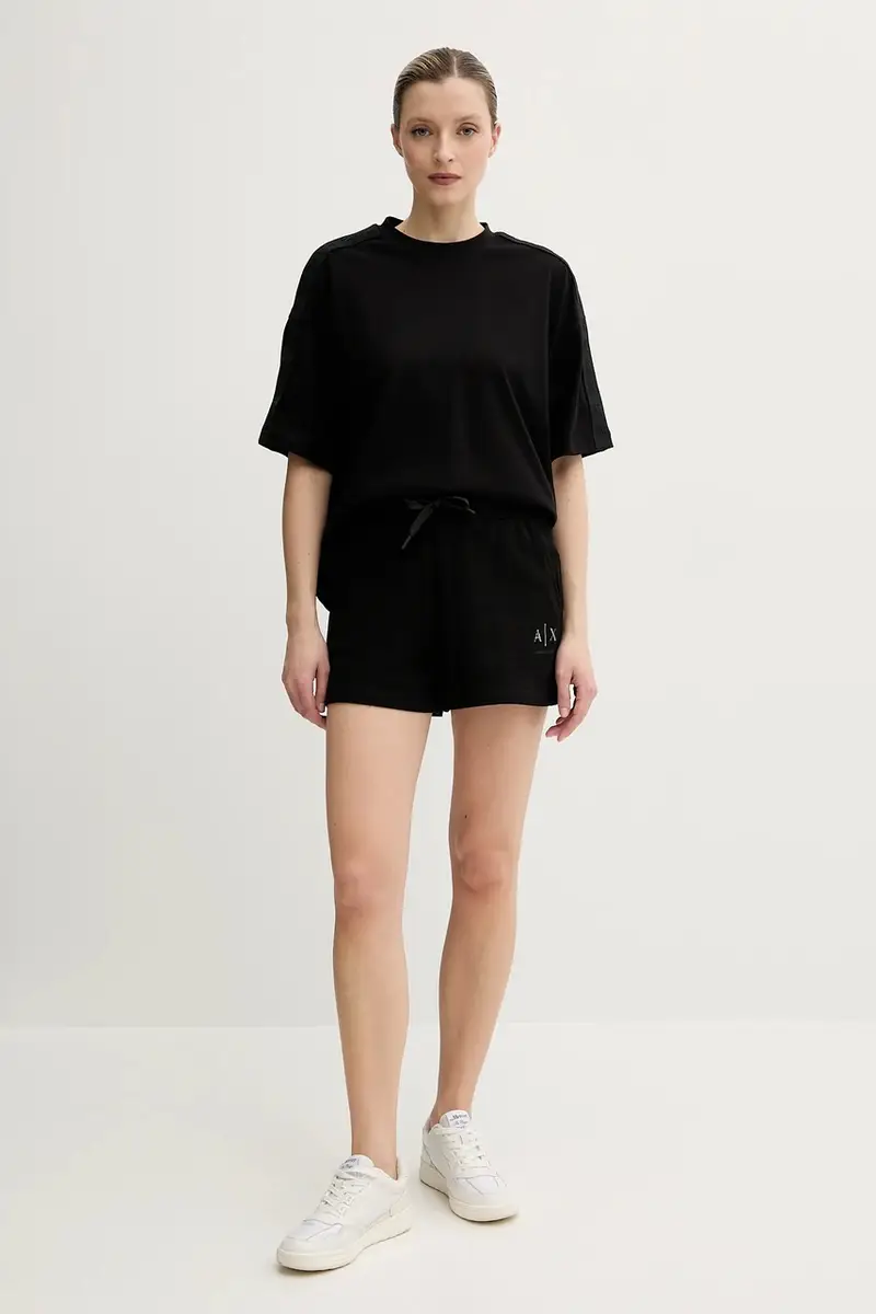 pantaloncini in cotone colore nero XW000498 AF12739 miniatura 2