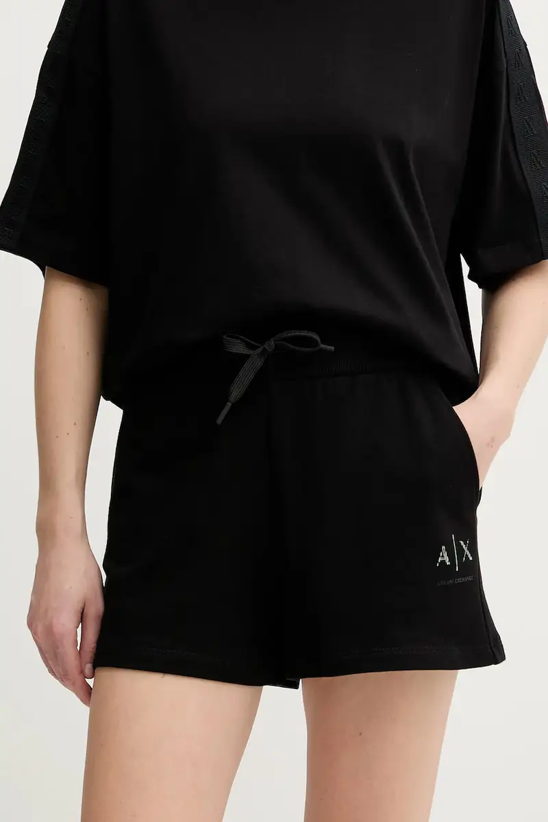 pantaloncini in cotone colore nero XW000498 AF12739