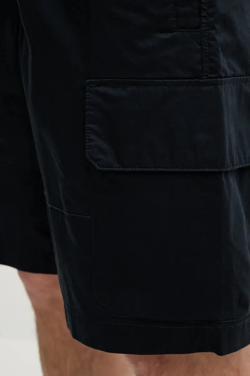 pantaloncini in cotone uomo colore blu navy XM000150 AF11882 miniatura 4