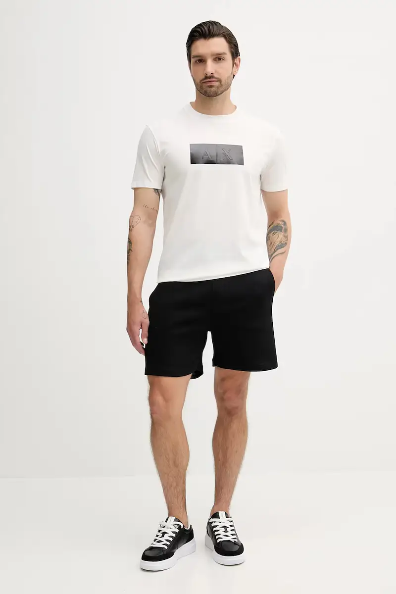 pantaloncini in cotone uomo colore nero XM000534 AF10365 miniatura 2