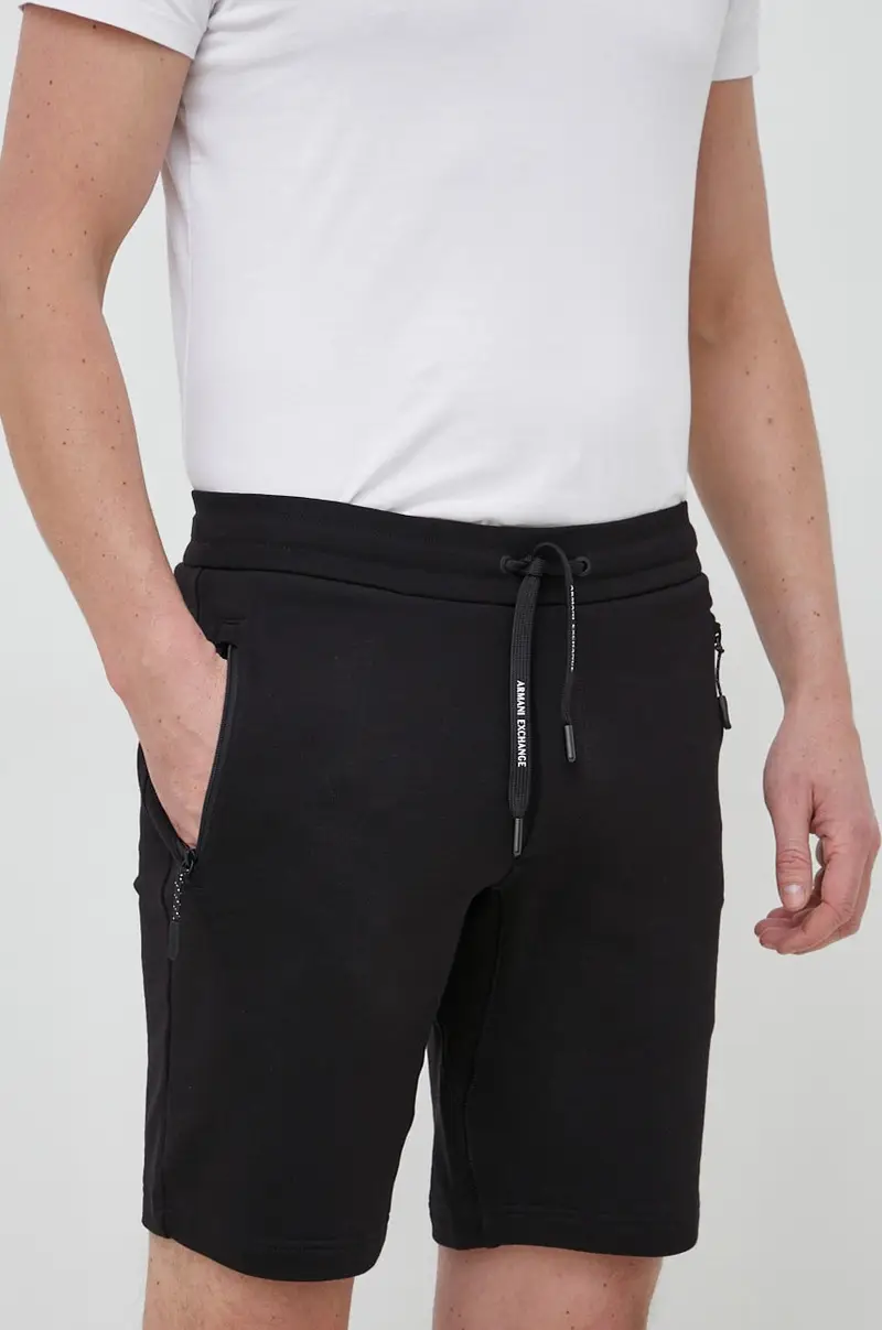 pantaloncini in cotone uomo Nero