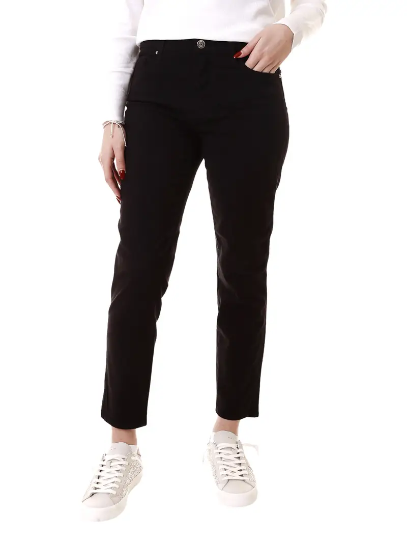 pantalone 5 tasche armani exchange da donna - nero