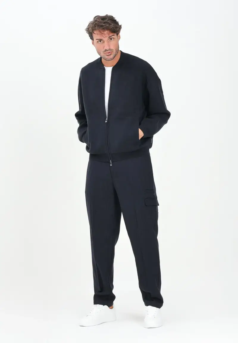 Pantalone casual blu da uomo miniatura 2