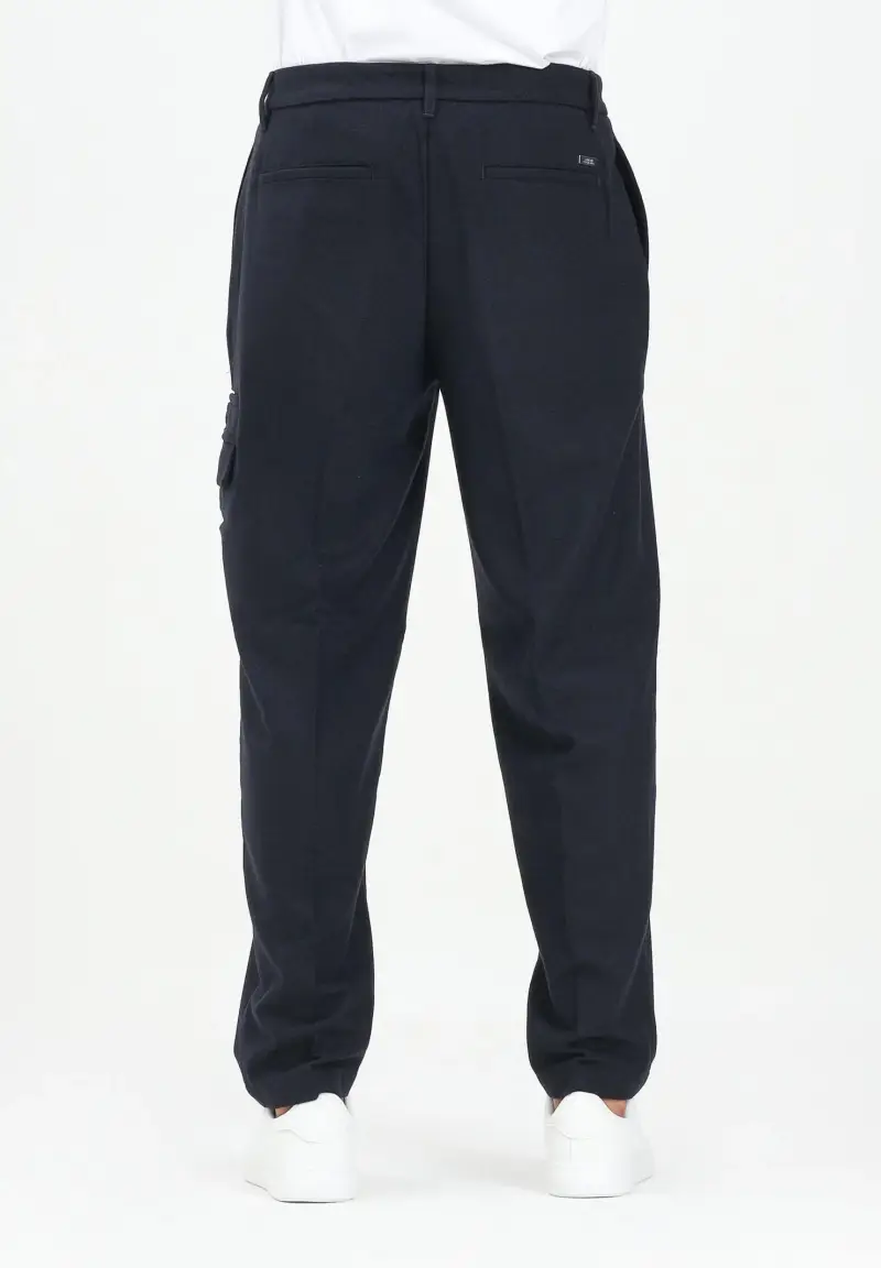 Pantalone casual blu da uomo miniatura 3