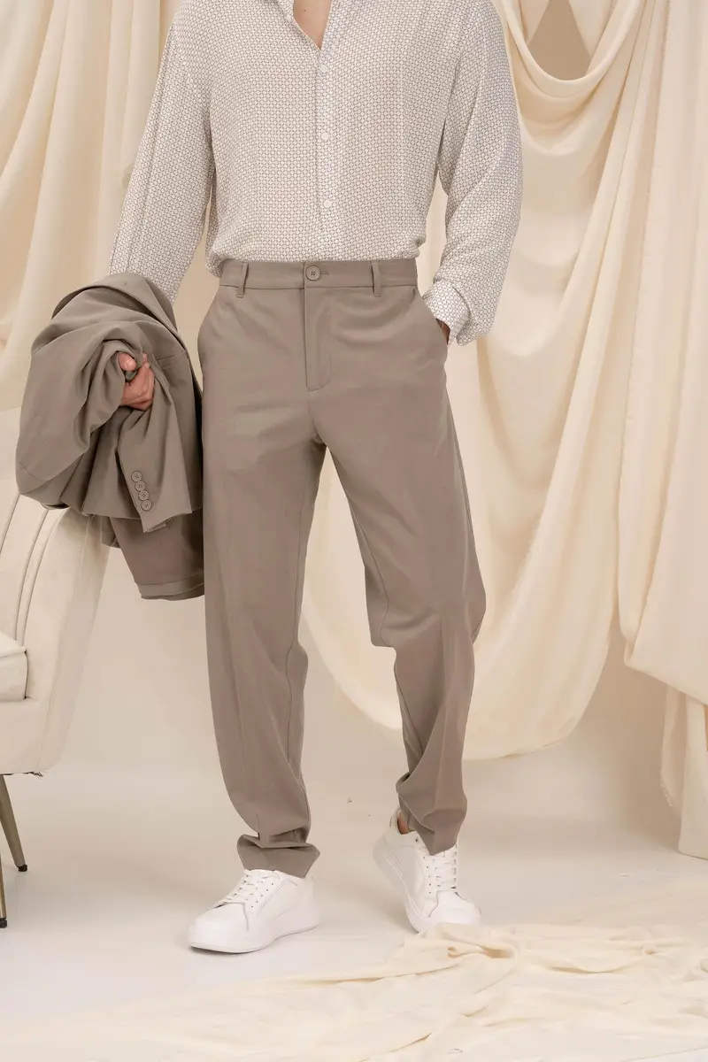 ARMANI EXCHANGE Pantalone elegante beige da uomo miniatura 2