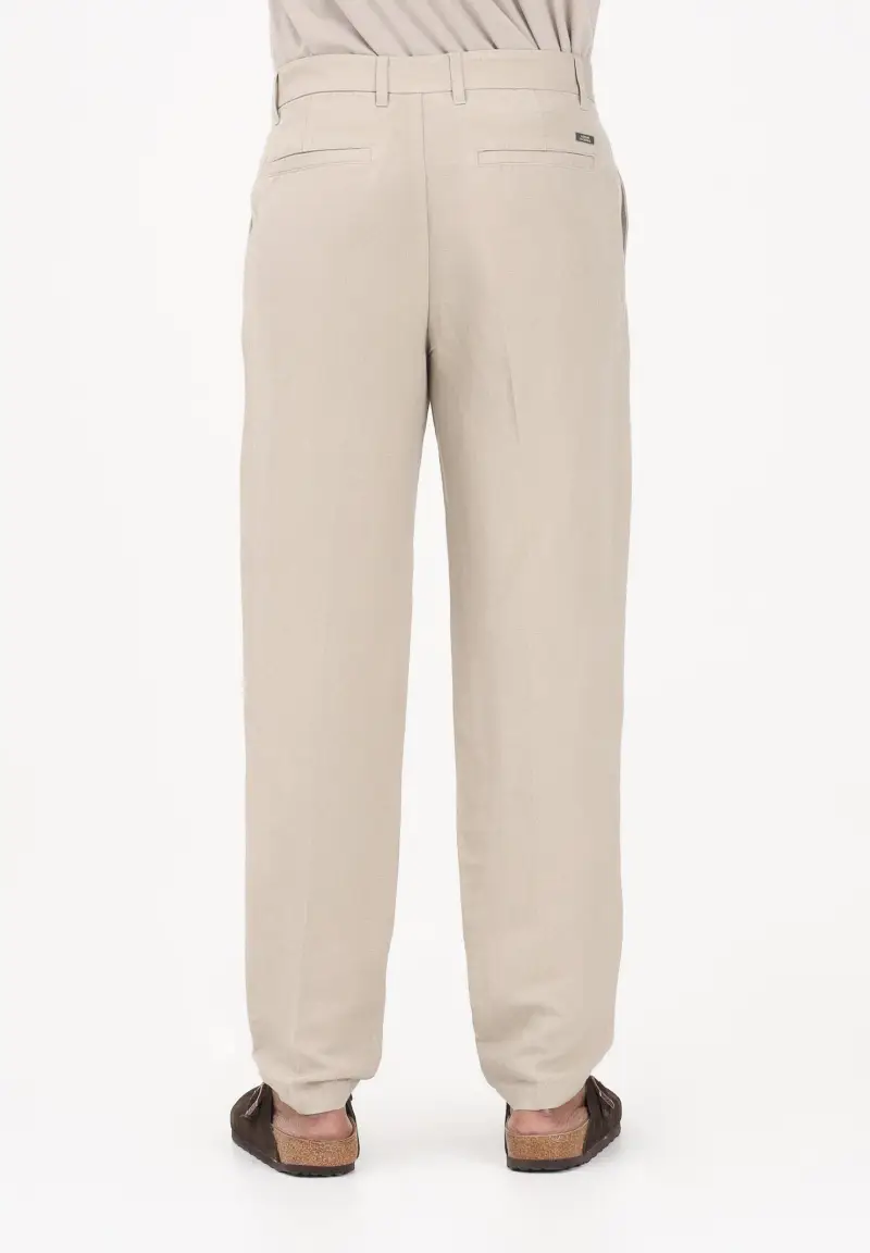 Pantalone elegante beige da uomo miniatura 3