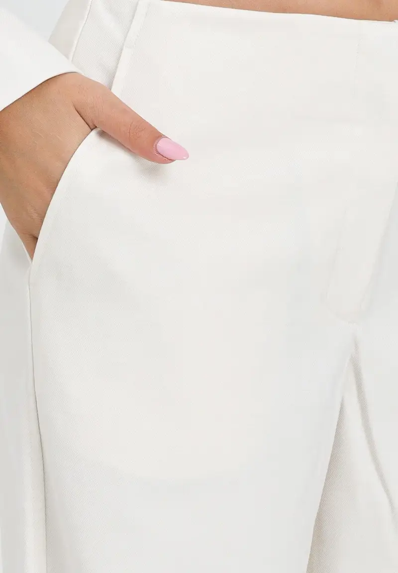 ARMANI EXCHANGE Pantalone panna da donna con piega miniatura 2