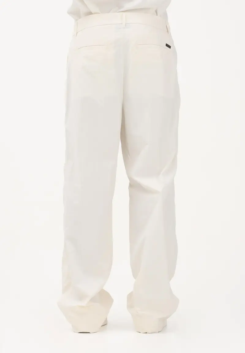 Pantalone panna da uomo in tessuto tecnico miniatura 3