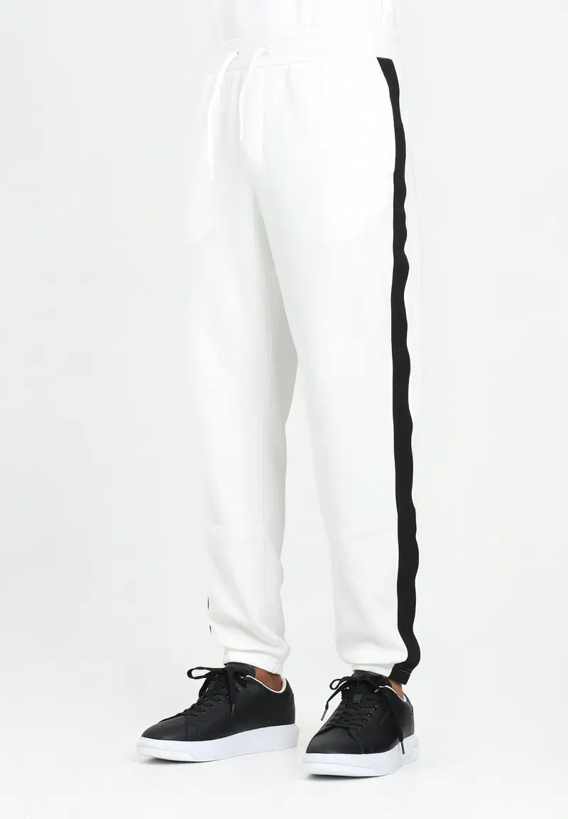 ARMANI EXCHANGE Pantalone sportivo bianco da uomo con bande laterali logate
