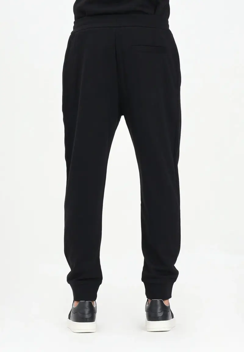 Pantalone sportivo nero da uomo con logo miniatura 3