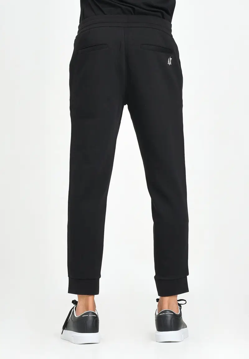 ARMANI EXCHANGE Pantalone sportivo nero da uomo con ricamo logo miniatura 2
