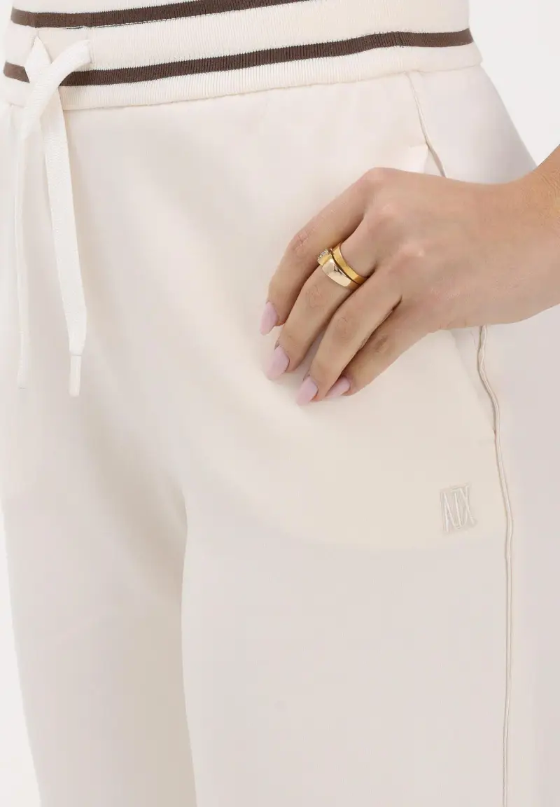 Pantalone sportivo panna da donna miniatura 3