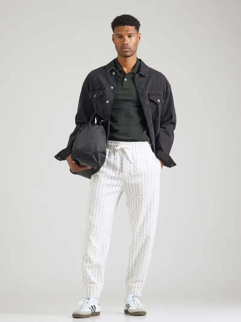 ARMANI EXCHANGE Pantaloni beige / bianco miniatura 3