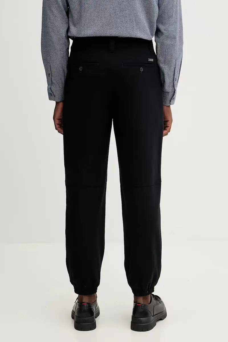 pantaloni con lana colore blu navy XM000941 AF16644 miniatura 3