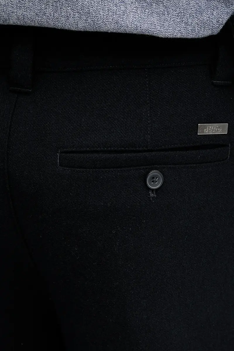 pantaloni con lana colore blu navy XM000941 AF16644 miniatura 4