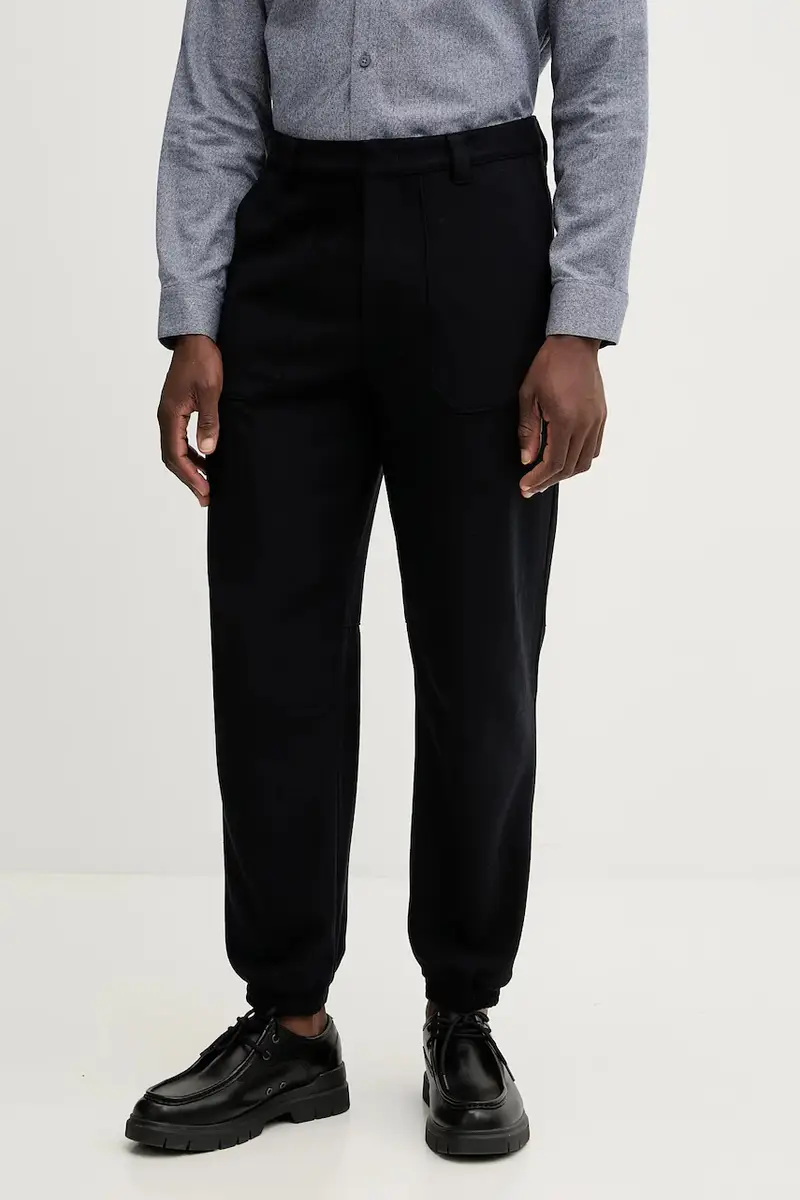 pantaloni con lana colore blu navy XM000941 AF16644