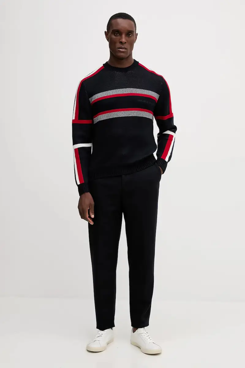 pantaloni in lana uomo colore blu navy XM001856 AF16644 miniatura 2