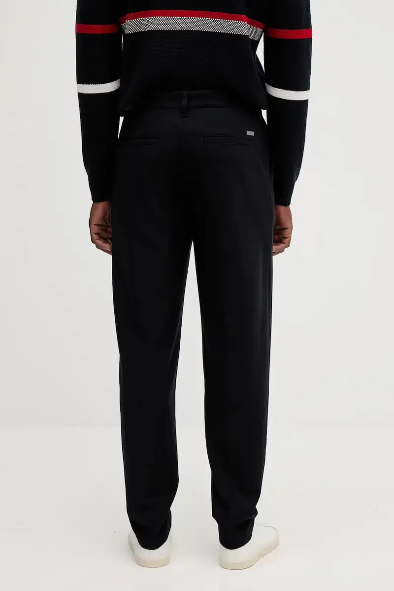 pantaloni in lana uomo colore blu navy XM001856 AF16644 miniatura 3