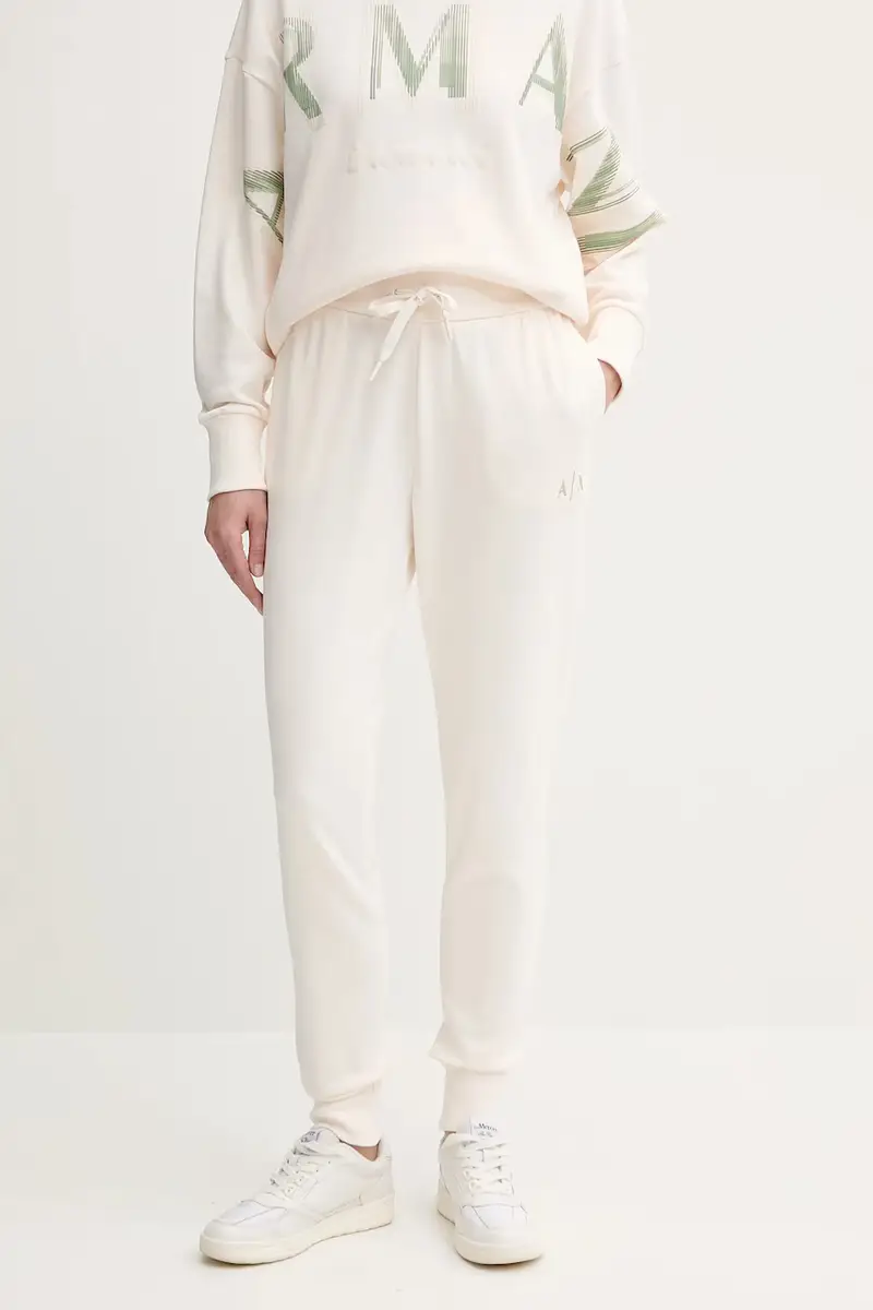 pantaloni tuta di cotone colore beige XW000497 AF12739