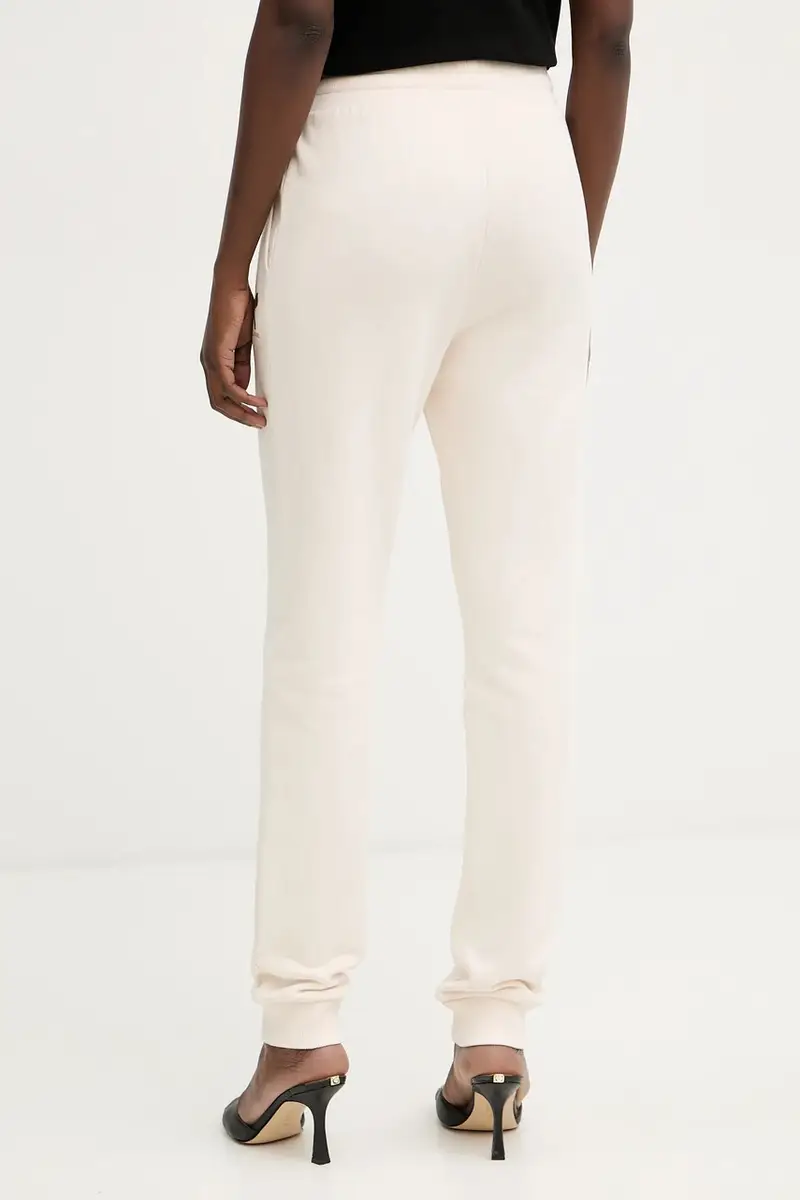 pantaloni tuta di cotone donna colore beige con applicazione XW000808 AF16192 miniatura 3
