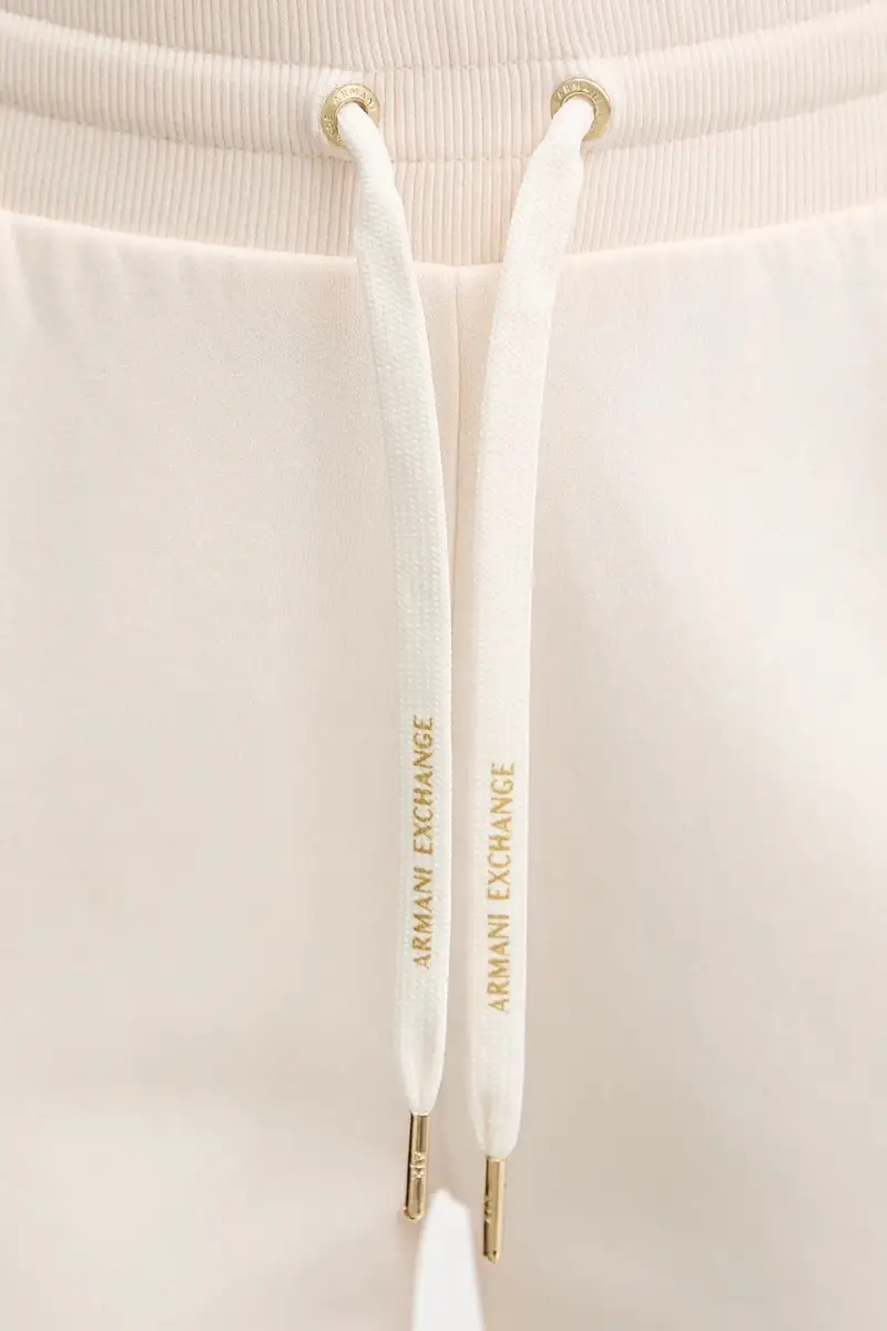 pantaloni tuta di cotone donna colore beige con applicazione XW000808 AF16192 miniatura 4