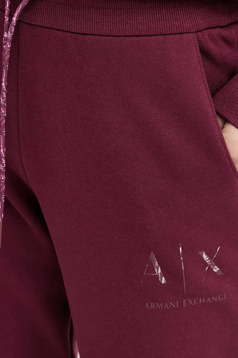 pantaloni tuta di cotone donna colore granata XW000986 AF16114 miniatura 4