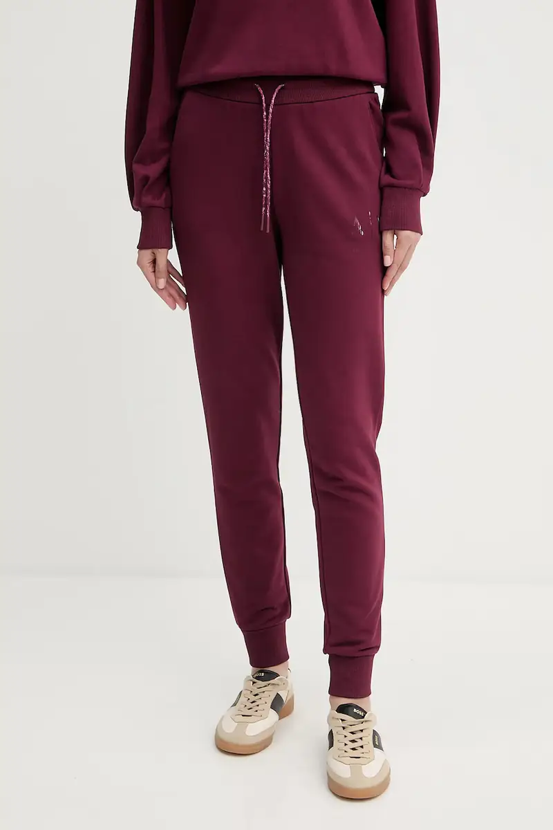 pantaloni tuta di cotone donna colore granata XW000986 AF16114