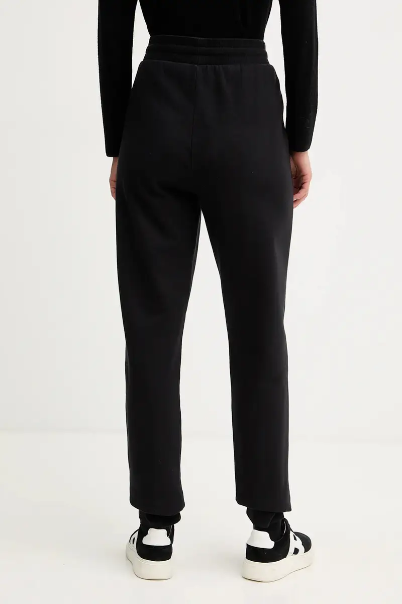 pantaloni tuta di cotone donna colore nero con applicazione XW000808 AF16192 miniatura 3