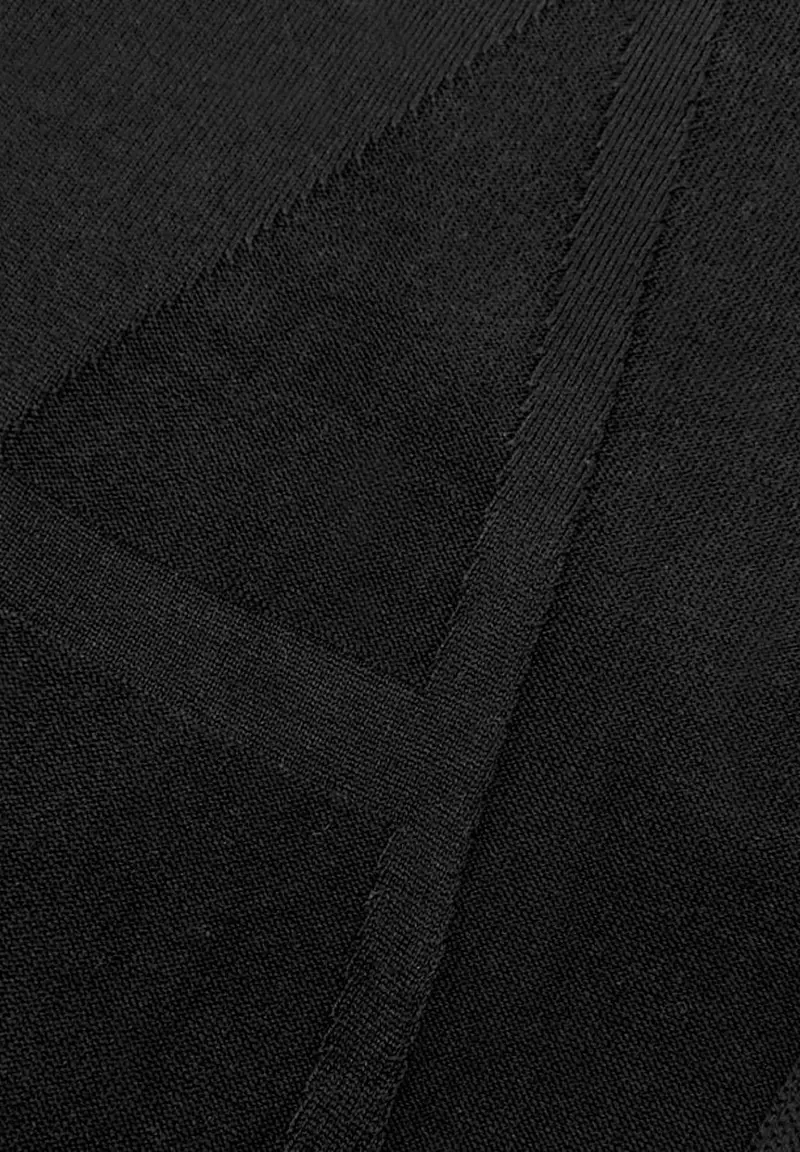 Pashmina nera da donna con logo miniatura 2