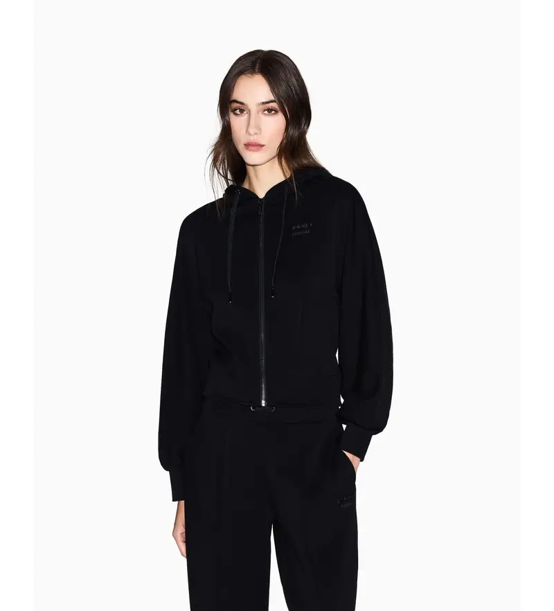 per donna. XW000802AF16111UC001 Felpa nera Exchange (XS), Nero, Casual, Poliamide, Manica lunga