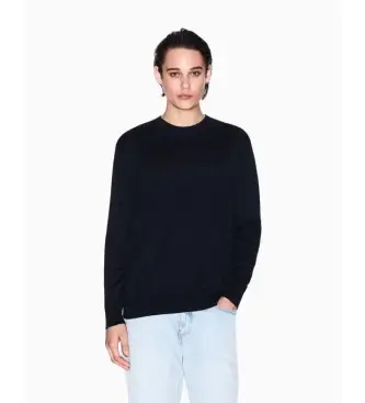 per uomo XM000338AF12291UB101 Maglione girocollo blu navy (L), Casual, Cotone