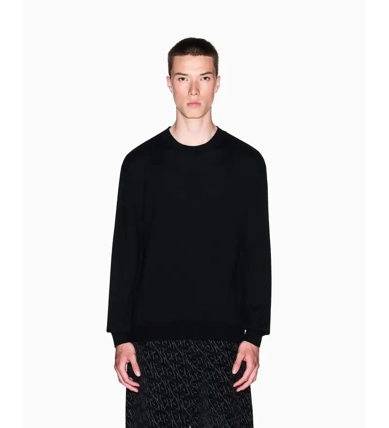 per uomo. XM001878AF11982UC001 Maglia nera con design (M), Nero, Casual, Lana, Acrilico