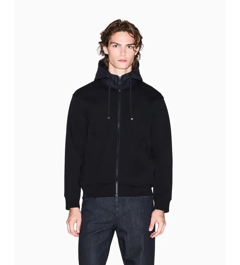 per uomo. XM001891AF10818UC001 Felpa con zip nera (M), Nero, Casual, Cotone, Manica lunga