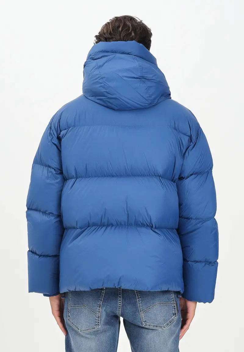 Piumino blu acceso da uomo con logo miniatura 3