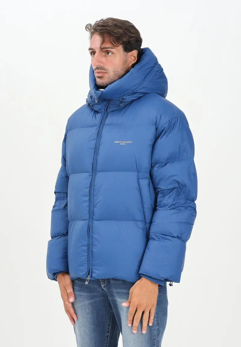 Piumino blu acceso da uomo con logo