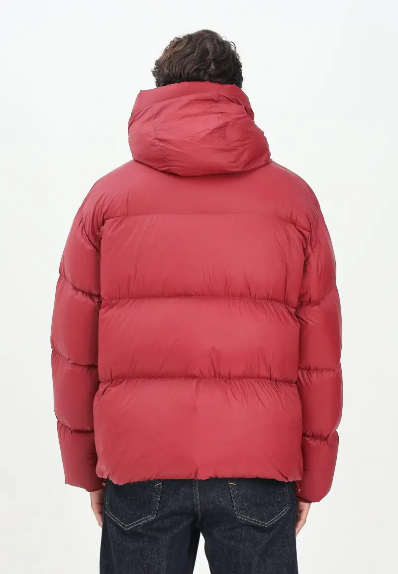 Piumino bordeaux da uomo con logo miniatura 3