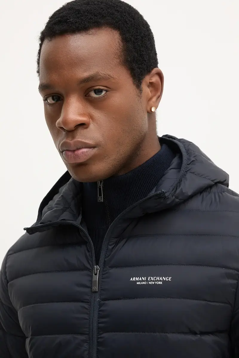 piumino colore nero XM001577 AF16927 Blu navy miniatura 4