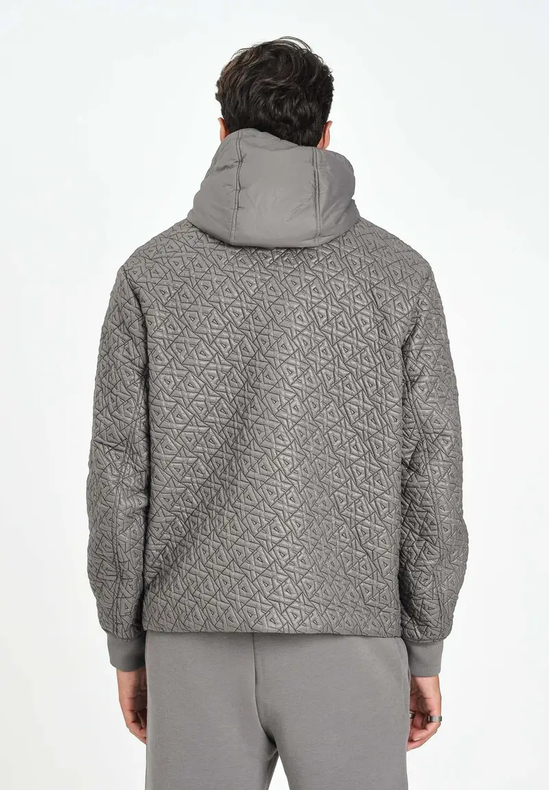 ARMANI EXCHANGE Piumino grigio da uomo con motivo logo miniatura 2