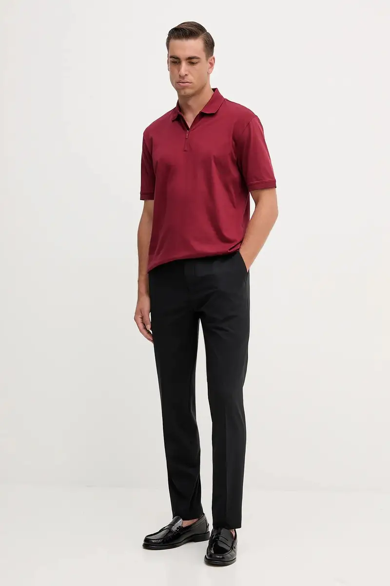 polo in cotone colore granata XM001291 AF10364 miniatura 2