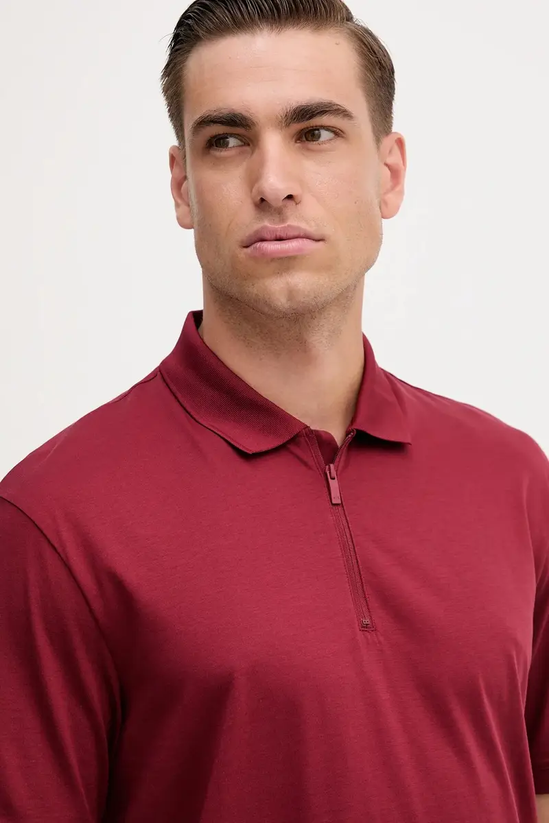 polo in cotone colore granata XM001291 AF10364 miniatura 4