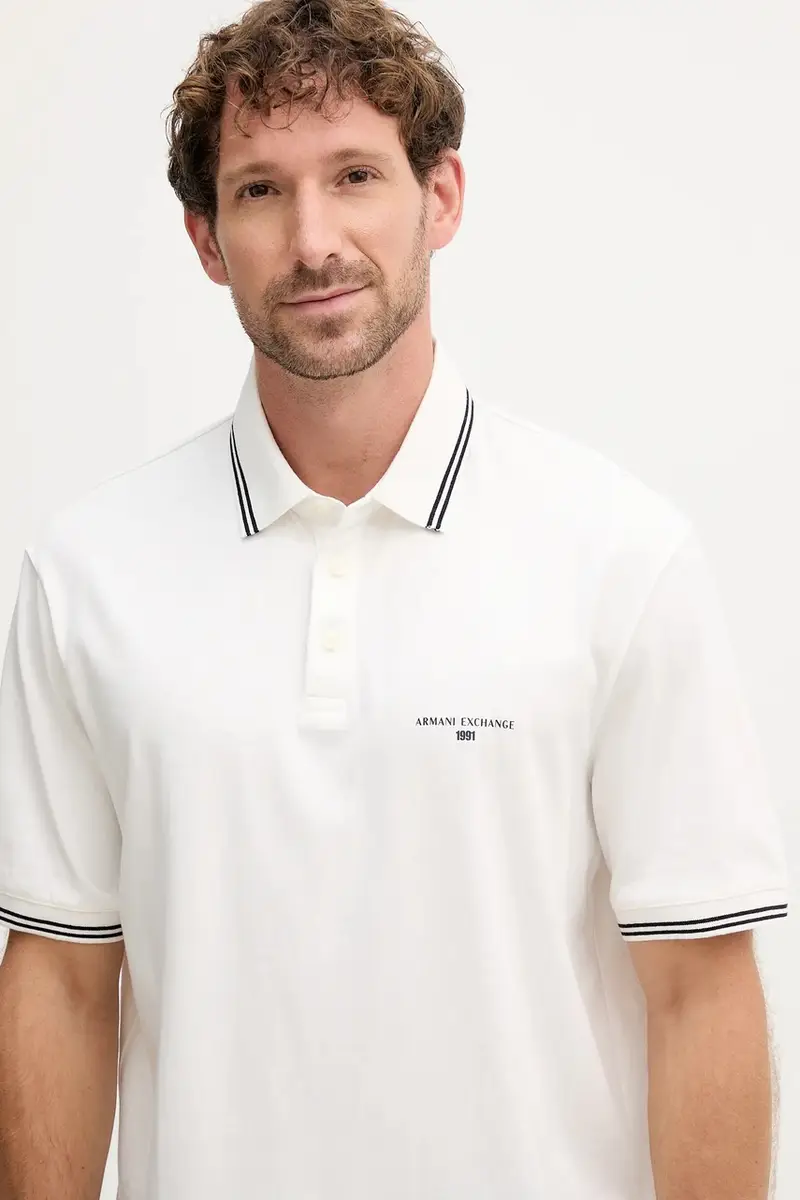 Armani Exchange Polo Uomo Beige 3572298 miniatura 3