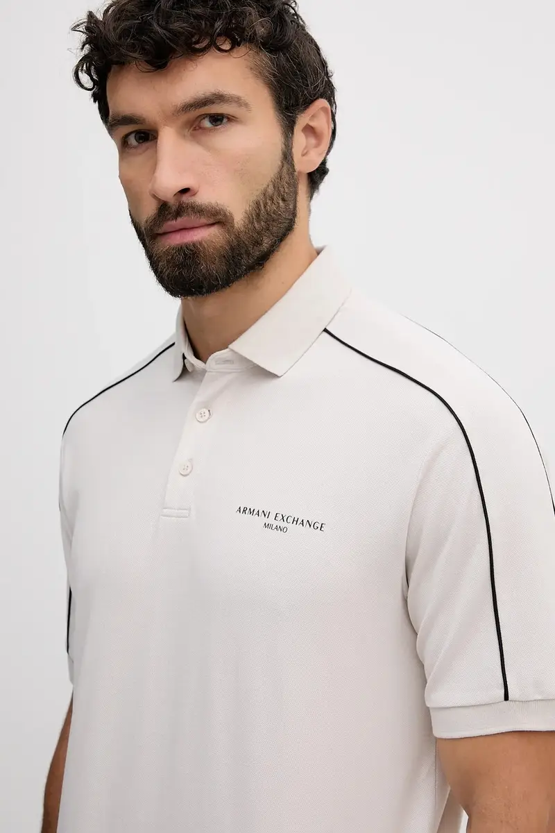 Armani Exchange Polo Uomo Beige 3765506 miniatura 4