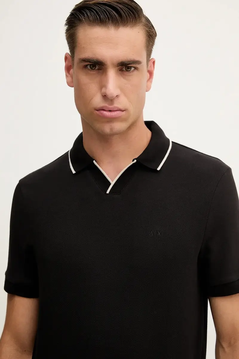 Armani Exchange Polo Uomo Nero 3642106 miniatura 4