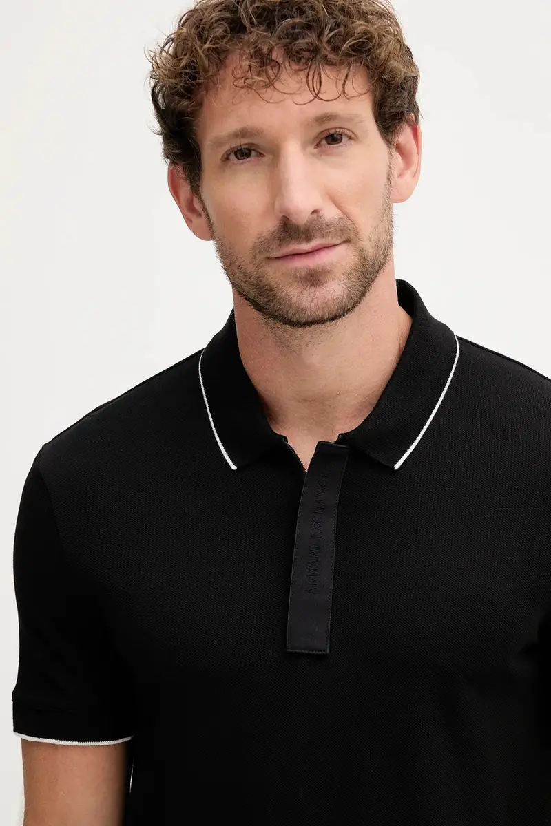 Armani Exchange Polo Uomo Nero 3152239 miniatura 4