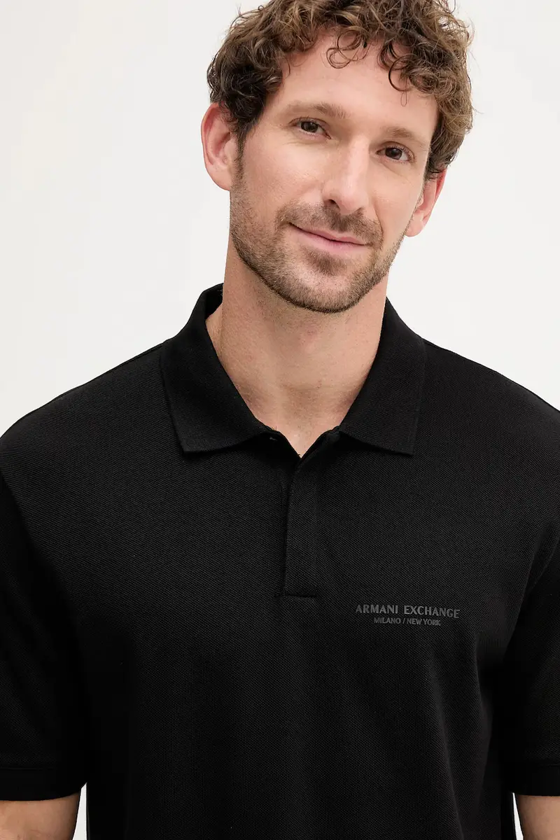 Armani Exchange Polo Uomo Nero 3152265 miniatura 3
